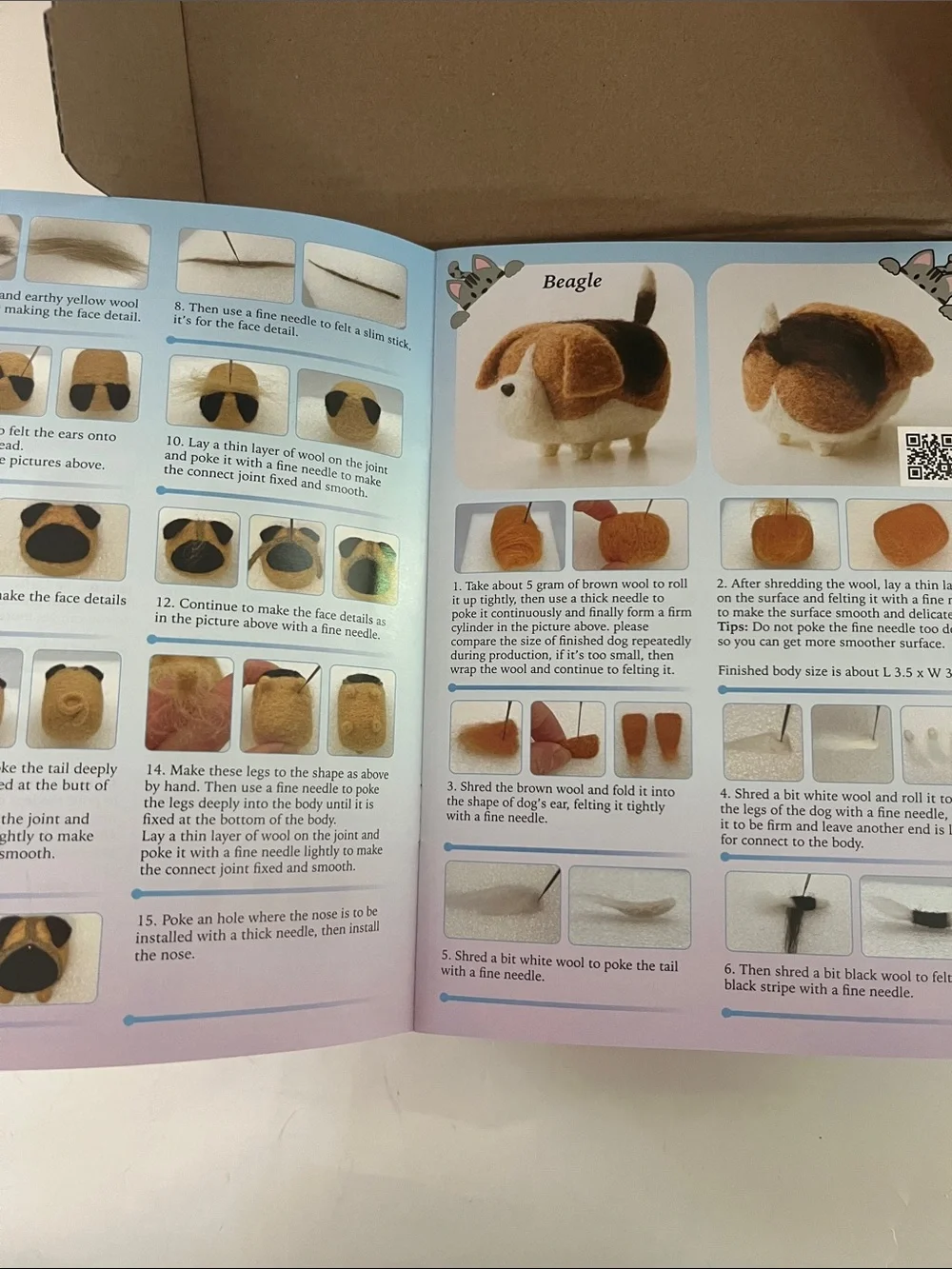 Needle Felting Animals Kit - Felted Pet Crafts Kit   makes 6
